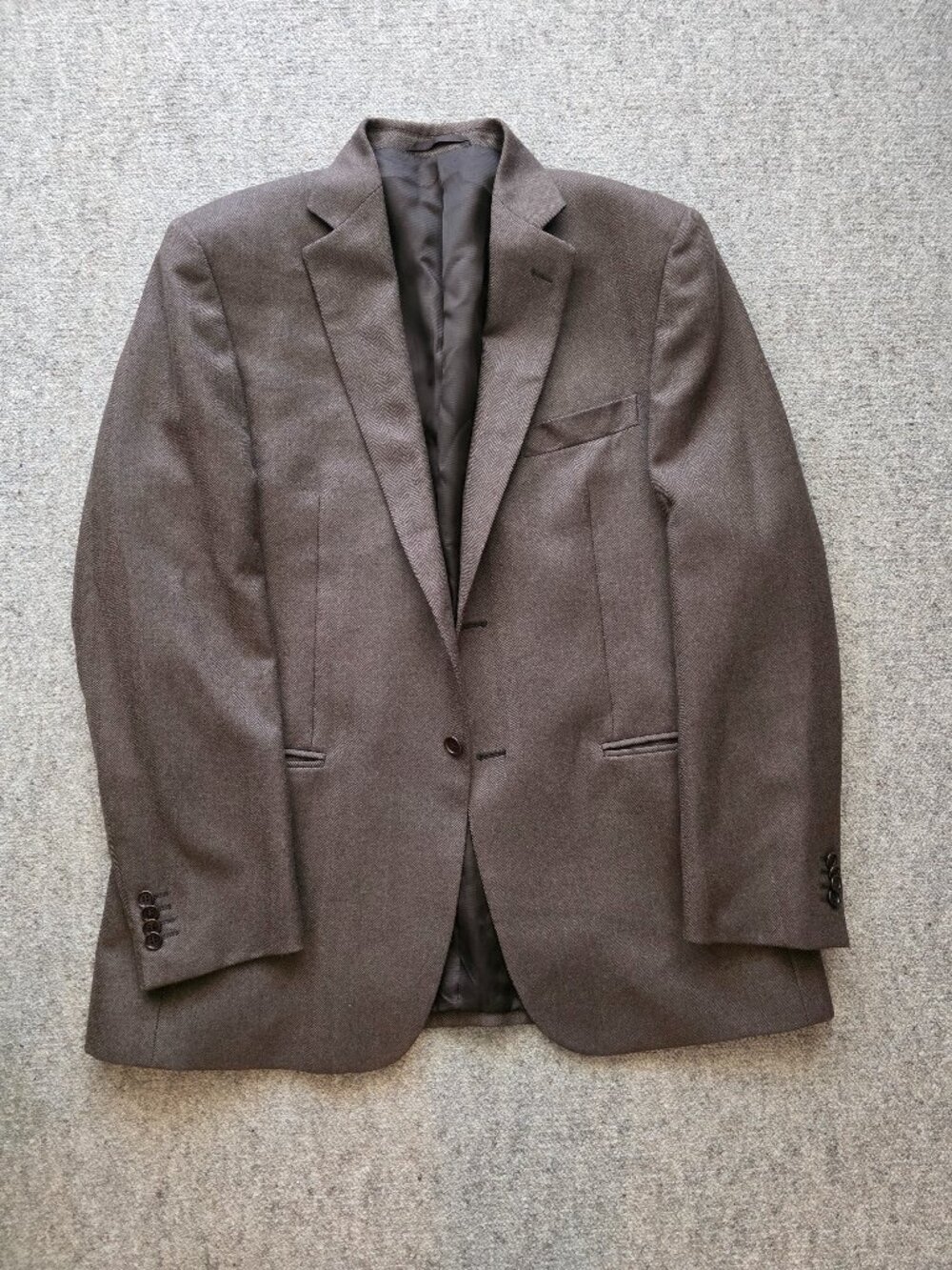 Sartoria Diffusion brown Italy pin-check 100% Virgin Wool blazer EU Size 54